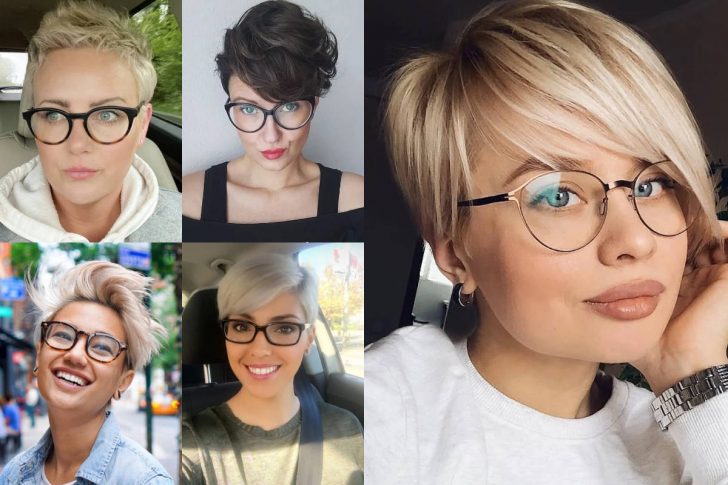 Taglio pixie biondo con ciuffo laterale visto da più punti di vista