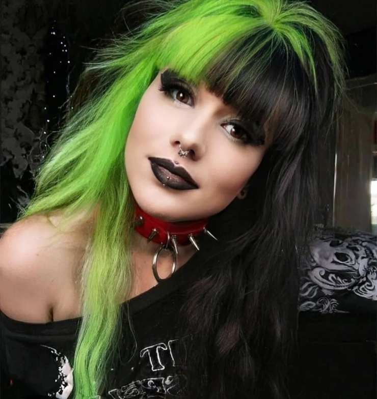 emo double verde capelli - @manicpanicnyc