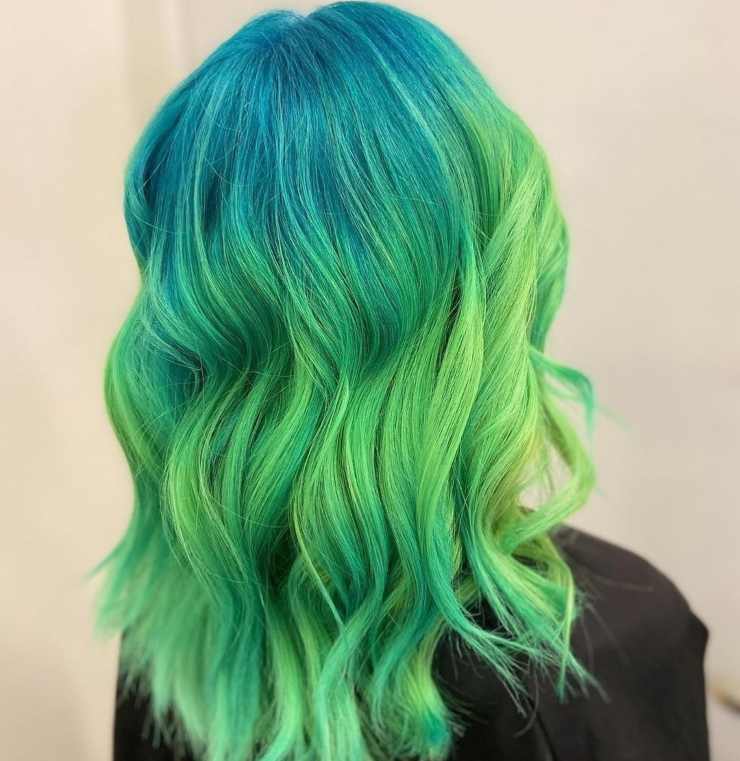 shatush mosso verde capelli - @manicpanicnyc