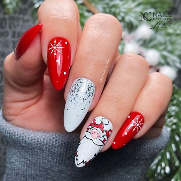 Nail Art babbo natale glitter 06-12-2022