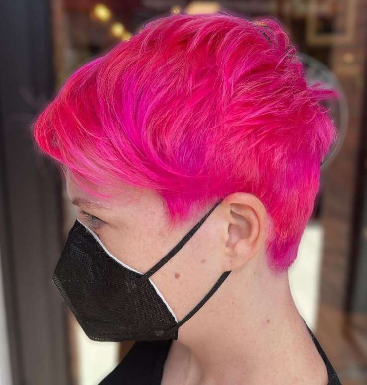 pink pixie cut