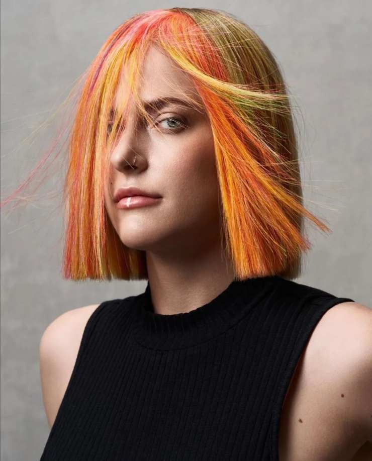 bob hair mix color