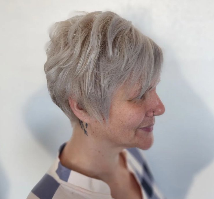 pixie cut over 40 silver