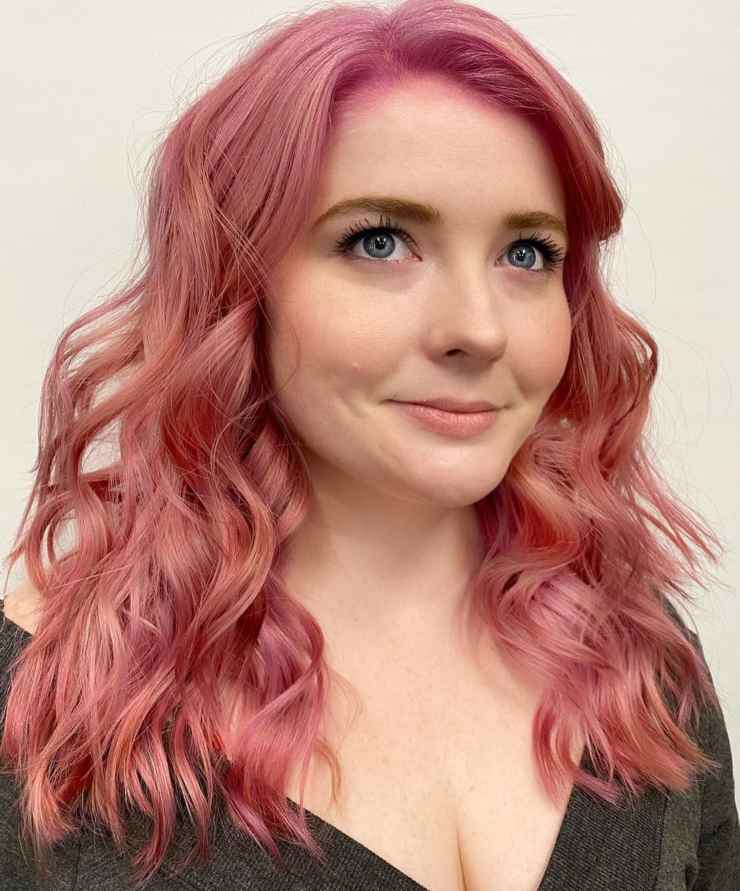tagli di capelli per viso allungato midi rosa