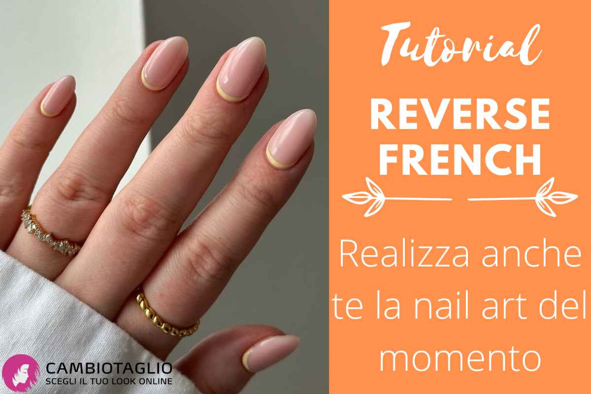 Reverse French nail art 