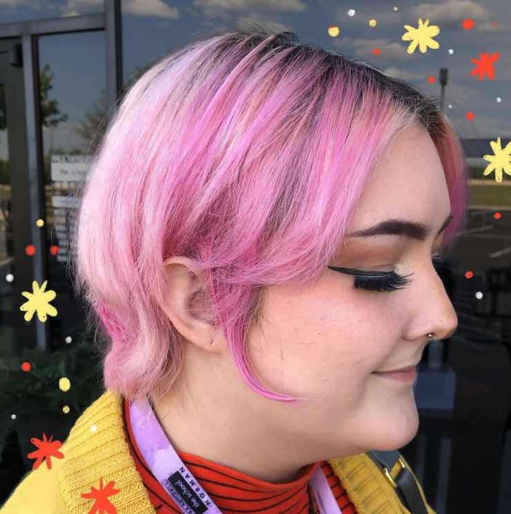 bixie cut colore fantasia rosa