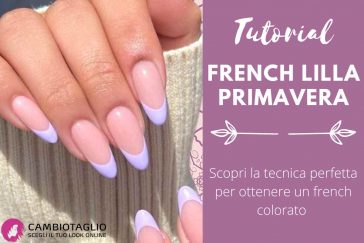 tutorial nail art unghie french lilla