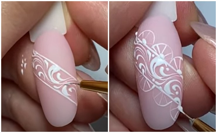 unghie sposa pizzo nail art tutorial 